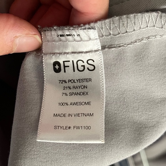 Figs Gray Scrub Set with Red Accents - Picture 5 of 9